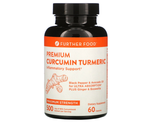 Further Food, Premium Curcumin Turmeric, 500 mg, 60 Capsules Further Food, Premium Curcumin Turmeric, 500 mg, 60 Capsules