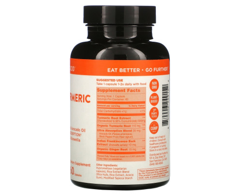 Further Food, Premium Curcumin Turmeric, 500 mg, 60 Capsules Further Food, Premium Curcumin Turmeric, 500 mg, 60 Capsules