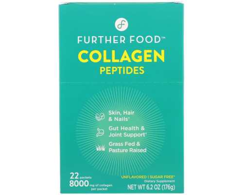 Further Food, Collagen Peptides, Unflavored, 22 Packs, 0.28 oz (8 g) Each Further Food, Collagen Peptides, Unflavored, 22 Packs, 0.28 oz (8 g) Each
