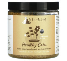 Kin+Kind, Healthy Calm, Herbal Blend Supplement for Dogs and Cats, With Chamomile, Thyme, 4 oz (113.4 g)
