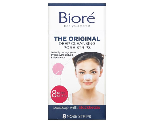Biore, Deep Cleansing Pore Strips, The Original , 8 Nose Strips Biore, Deep Cleansing Pore Strips, The Original , 8 Nose Strips