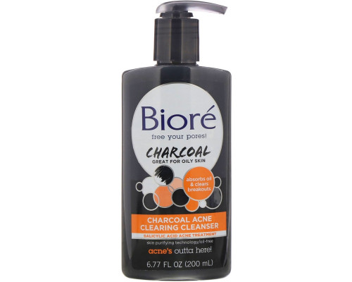 Biore, Очищающее средство для борьбы с акне с углем, 200 мл Biore, Очищающее средство для борьбы с акне с углем, 200 мл