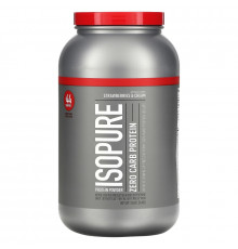 Nature's Best, IsoPure, Протеиновый порошок, не содержит углеводов, клубника со сливками, 3 фунта (1.36г)