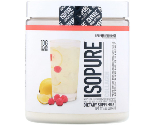 Nature's Best, IsoPure, Collagen, Raspberry Lemonade, 6.88 oz (195 g) Nature's Best, IsoPure, Collagen, Raspberry Lemonade, 6.88 oz (195 g)
