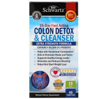 BioSchwartz, 15-Day Fast Acting Colon Detox & Cleanser, Extra Strength Formula, 45 Veggie Caps