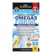BioSchwartz, Omega 3 Fish Oil, Lemon Flavor, 1200 mg EPA & 900 mg DHA, 90 Softgels