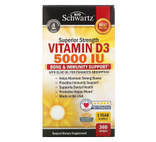 BioSchwartz, Superior Strength Vitamin D3, 5,000 IU, 360 Softgels