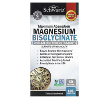 BioSchwartz, Maximum Absorption Magnesium Bisglycinate, 180 Veggie Caps