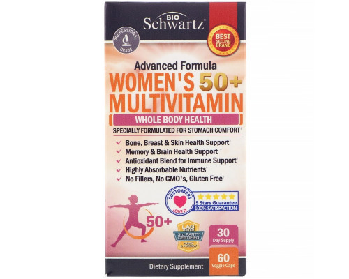 BioSchwartz, Advanced Formula Women's 50+ Multivitamin, 60 Veggie Caps BioSchwartz, Advanced Formula Women's 50+ Multivitamin, 60 Veggie Caps