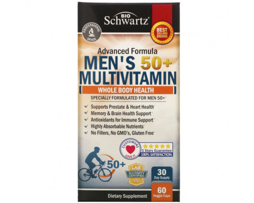 Мужское здоровье Men's 50+ Multivitamin, 60 Veggie Caps Мужское здоровье Men's 50+ Multivitamin, 60 Veggie Caps