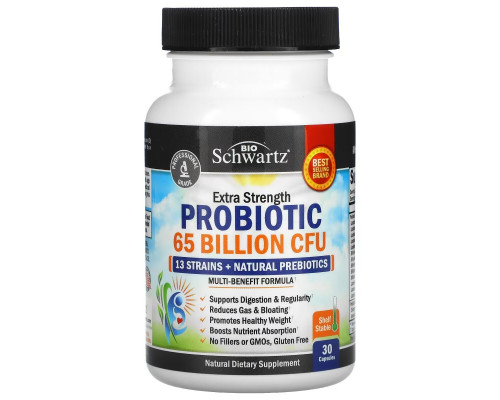 BioSchwartz, Probiotic, 65 Billion CFU, 30 Capsules BioSchwartz, Probiotic, 65 Billion CFU, 30 Capsules