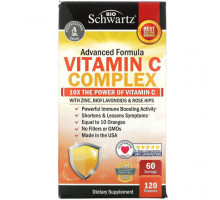 БАДы для укрепления иммунитета Vitamin C Complex with Zinc, Bioflavonoids & Rose Hips, 120 Capsules