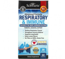 Для здоровья дыхательной системы BioSchwartz, Respiratory & Immune, смесь биофлавоноидов кверцетина, 60 капсул
