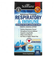 Для здоровья дыхательной системы BioSchwartz, Respiratory & Immune, смесь биофлавоноидов кверцетина, 60 капсул