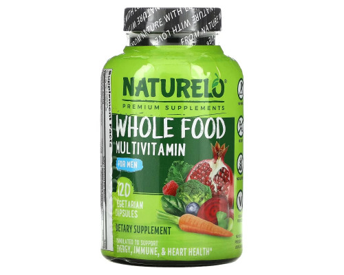 NATURELO, Whole Food Multivitamin for Men, 120 Vegetarian Capsules NATURELO, Whole Food Multivitamin for Men, 120 Vegetarian Capsules