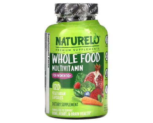NATURELO, Whole Food Multivitamin for Women 50+, 120 Vegetarian Capsules NATURELO, Whole Food Multivitamin for Women 50+, 120 Vegetarian Capsules