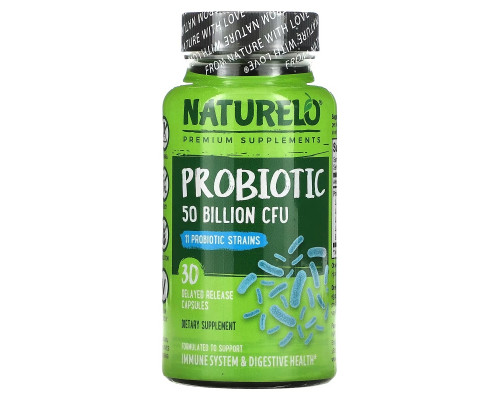 NATURELO, Probiotic, 50 Billion CFU, 30 Delayed Release Capsules NATURELO, Probiotic, 50 Billion CFU, 30 Delayed Release Capsules