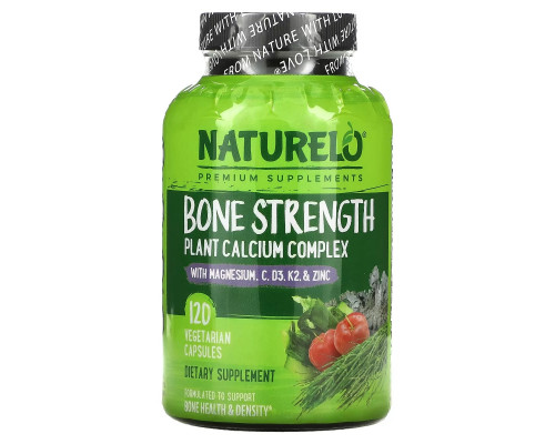 NATURELO, Bone Strength, Plant-Based Calcium Complex, 120 Vegetarian Capsules NATURELO, Bone Strength, Plant-Based Calcium Complex, 120 Vegetarian Capsules
