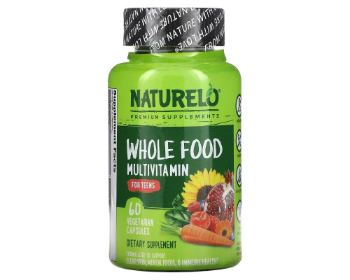 NATURELO, Whole Food Multivitamin for Teens, 60 Vegetarian Capsules NATURELO, Whole Food Multivitamin for Teens, 60 Vegetarian Capsules
