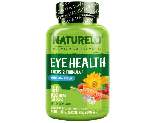 NATURELO, Eye Health Areds 2 Formula, 60 Vegetarian Capsules NATURELO, Eye Health Areds 2 Formula, 60 Vegetarian Capsules