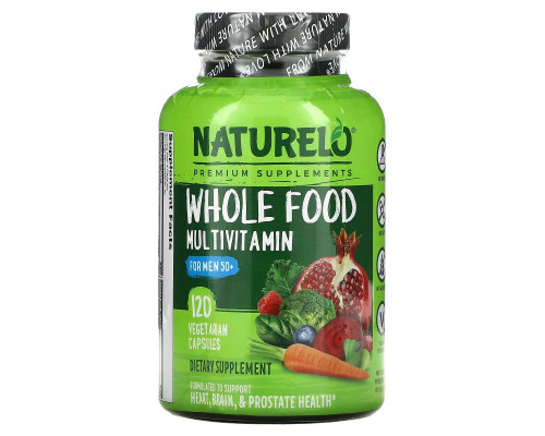 NATURELO, Whole Food Multivitamin for Men 50+, 120 Vegetarian Capsules NATURELO, Whole Food Multivitamin for Men 50+, 120 Vegetarian Capsules