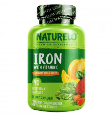 NATURELO, Iron with Vitamin C, 90 Vegetable Capsules