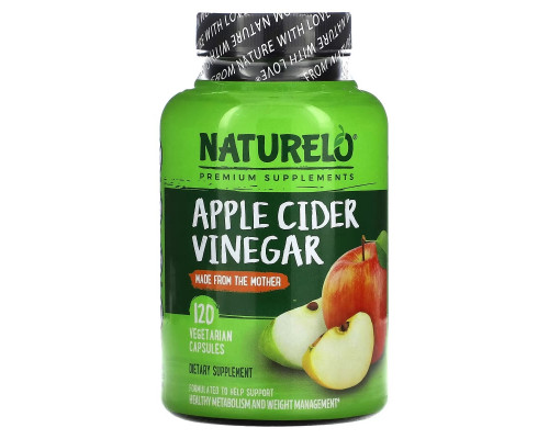 NATURELO, Apple Cider Vinegar with Keto Salts & MCT Oil, 120 Vegetable Capsules