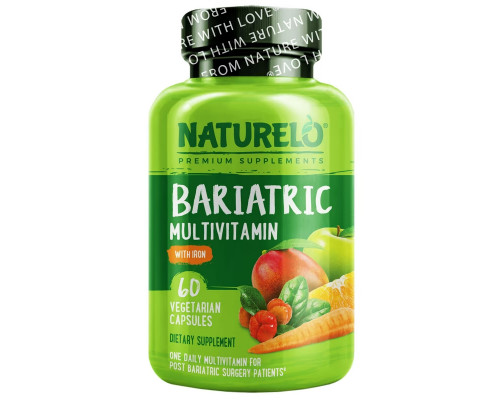 NATURELO, Bariatric Multivitamin with Iron, 60 Vegetarian Capsules NATURELO, Bariatric Multivitamin with Iron, 60 Vegetarian Capsules