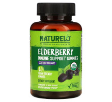 NATURELO, Elderberry, Immune Support Gummies, 60 Vegan Friendly Gummies