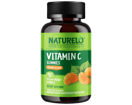 NATURELO, Vitamin C Gummies, Orange Flavor, 90 Vegan Gummies NATURELO, Vitamin C Gummies, Orange Flavor, 90 Vegan Gummies