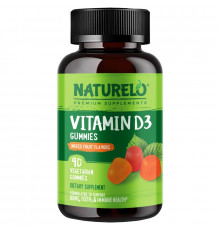 NATURELO, Vitamin D3 Gummies, Mixed Fruit Flavor, 90 Vegetarian Gummies