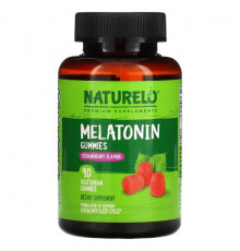 БАДы NATURELO, мелатонин в жевательных таблетках, со вкусом клубники, 90 вегетарианских жевательных таблеток