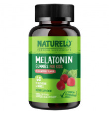 БАДы NATURELO, Детские жевательные мармеладки с мелатонином, с клубникой, 60 вегетарианских жевательных таблеток