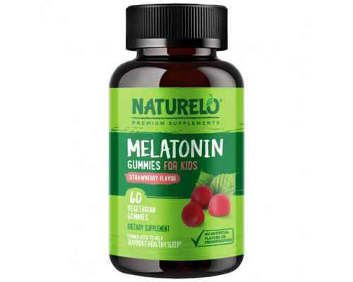 БАДы NATURELO, Детские жевательные мармеладки с мелатонином, с клубникой, 60 вегетарианских жевательных таблеток БАДы NATURELO, Детские жевательные мармеладки с мелатонином, с клубникой, 60 вегетарианских жевательных таблеток