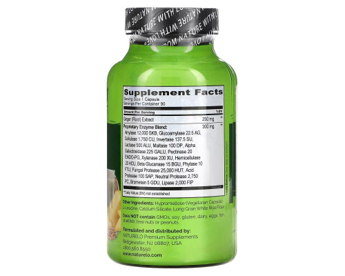 NATURELO, Digestive Enzymes, Full Spectrum Blend, 90 Vegetarian Capsules NATURELO, Digestive Enzymes, Full Spectrum Blend, 90 Vegetarian Capsules