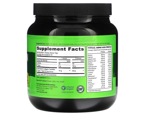 NATURELO, Collagen Peptides Powder, Unflavored, 1 lb (16 oz) NATURELO, Collagen Peptides Powder, Unflavored, 1 lb (16 oz)