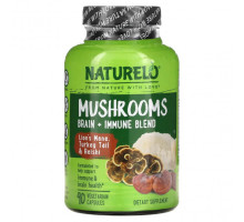 Грибы Mushrooms, Brain + Immune Blend, 90 Vegetarian Capsules