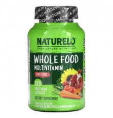 Витаминно-минеральные комплексы NATURELO, Мультивитамины из цельных продуктов для подростков, 120 вегетарианских капсул