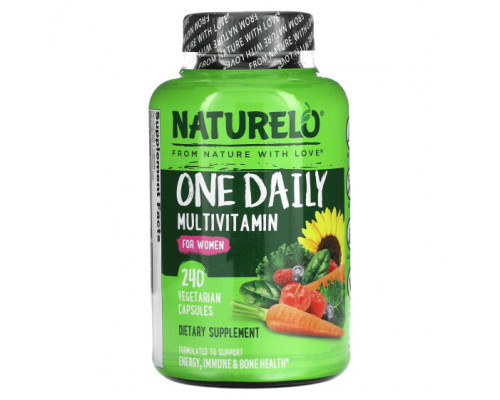 Женское здоровье NATURELO, Мультивитамины One Daily, для женщин, 240 вегетарианских капсул Женское здоровье NATURELO, Мультивитамины One Daily, для женщин, 240 вегетарианских капсул