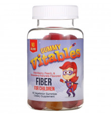 Vitables, Жевательная клетчатка для детей, без желатина, вкус фруктового ассорти, 60 вегетарианских жевательных таблеток