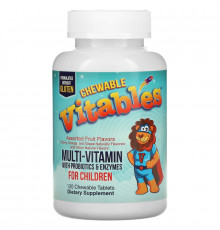 Vitables, Chewable Multi-Vitamins for Children, Assorted Fruit Flavors, 120 Vegetarian Tablets
