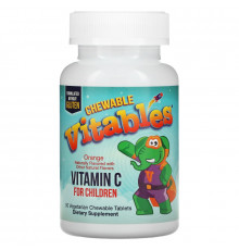 Vitables, Vitamin C Chewables for Children, Orange, 90 Vegetarian Tablets