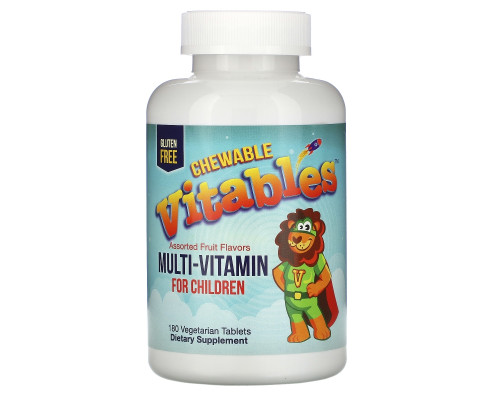 Vitables, Multi-Vitamin For Children, Assorted Fruit Flavors, 180 Vegetarian Tablets Vitables, Multi-Vitamin For Children, Assorted Fruit Flavors, 180 Vegetarian Tablets