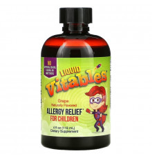Vitables, Liquid Allergy Relief For Children, No Alcohol, Grape Flavor, 4 fl oz (120 ml)