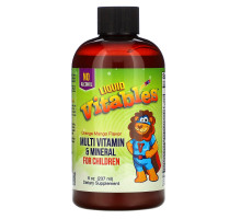 Vitables, Liquid Multi-Vitamin & Mineral For Children, No Alcohol, Orange Mango Flavor, 8 fl oz (237 ml)