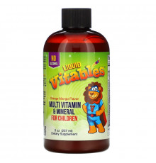 Vitables, Liquid Multi-Vitamin & Mineral For Children, No Alcohol, Orange Mango Flavor, 8 fl oz (237 ml)