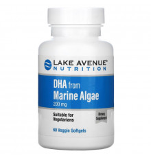 Lake Avenue Nutrition, DHA from Marine Algae, Vegetarian Omega, 200 mg, 60 Veggie Softgels