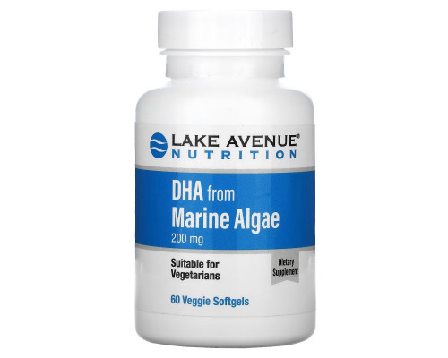 Lake Avenue Nutrition, DHA from Marine Algae, Vegetarian Omega, 200 mg, 60 Veggie Softgels Lake Avenue Nutrition, DHA from Marine Algae, Vegetarian Omega, 200 mg, 60 Veggie Softgels