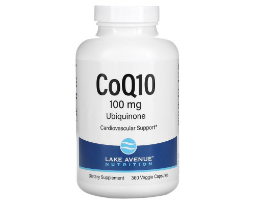 Lake Ave. Nutrition, CoQ10, 100 mg, 360 Veggie Capsules Lake Ave. Nutrition, CoQ10, 100 mg, 360 Veggie Capsules
