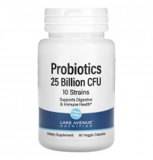 Lake Ave. Nutrition, Probiotic, 10 Strains, 25 Billion CFU, 60 Veggie Capsules